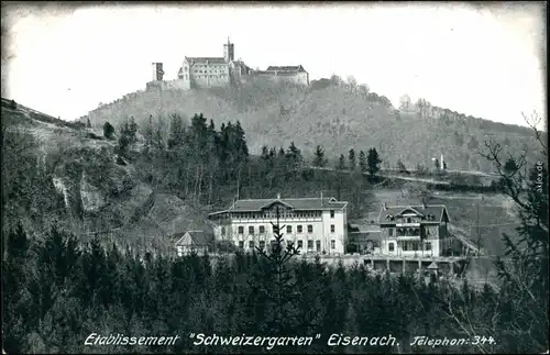 Ansichtskarte Eisenach Etablissemnet Schweizergarten 1914 