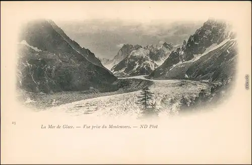 Chamonix-Mont-Blanc La mer de Glace, Montenvers/Eismeer (Gletscher) 1907