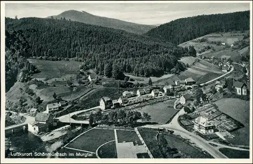 Ansichtskarte Schönmünzach-Baiersbronn Blick auf den Ort mit Murgtal 1934