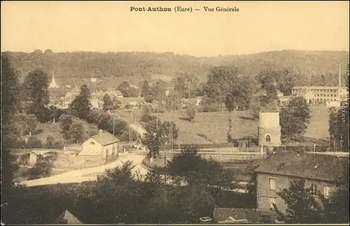 CPA Pont-Authou Straße und Stadt 1913 