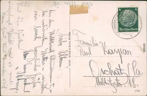 Ansichtskarte Schmannewitz-Dahlen Partie kleiner Badeteich 1938 
