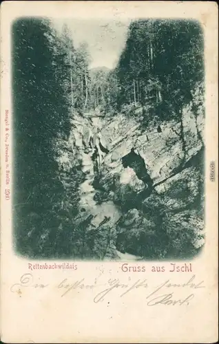 Ansichtskarte Bad Ischl Rettenbachwildnis 1904