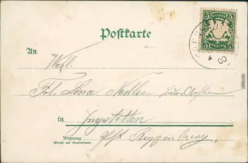 Ansichtskarte  Künstlerkarte - Blumen - Liebe Mein Glück 1900 