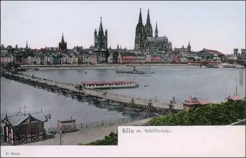 Ansichtskarte Köln Stadt und Schiffsbrücke 1912 