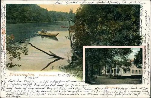 Ansichtskarte Kaiserslautern 2 Bild: Flußpartie und Blechhammer 1905 