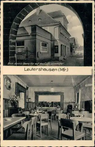 Leutershausen Mittelfranken 2 Bild Cafe Dürnhöfer innen außen b Ansbach  1936