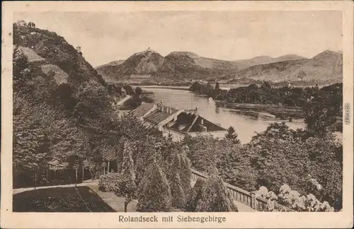 Ansichtskarte Rolandseck-Remagen Blick auf den Ort mit Siebengebirge 1905