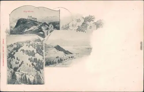Ansichtskarte Arth SZ 3 Bild Rigi-Kulm Winteransichten 1900 