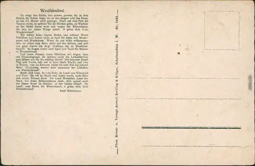Ansichtskarte  Liedansichtskarte "Westfalenlied" 1913
