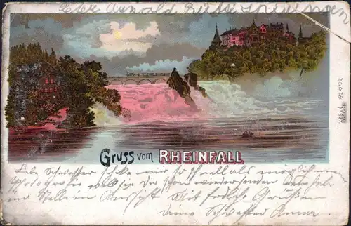Ansichtskarte Neuhausen am Rheinfall Litho AK: Gruss vom Rheinfall 1902 