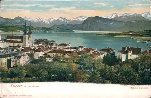Ansichtskarte Luzern Lucerna Blick auf die Stadt 1908