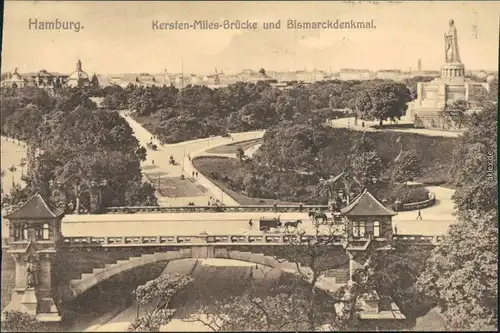 St. Pauli-Hamburg Kersten Miles Brücke, Straße - Bismarckdenkmal 1908 