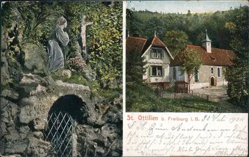 Ansichtskarte St. Ottilien Kirche 1904