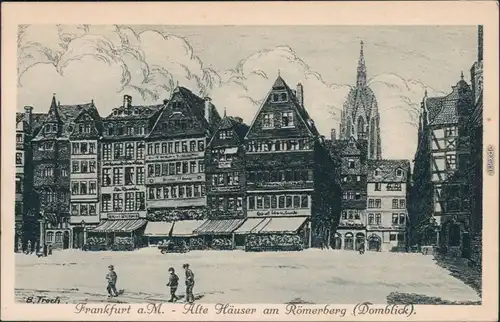 Ansichtskarte Frankfurt am Main Alte Häuser am Römerberg 1928
