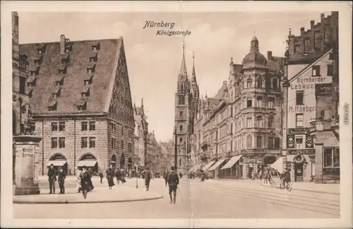 Ansichtskarte Nürnberg Königsstraße Werbundg Lebkuchen 1916