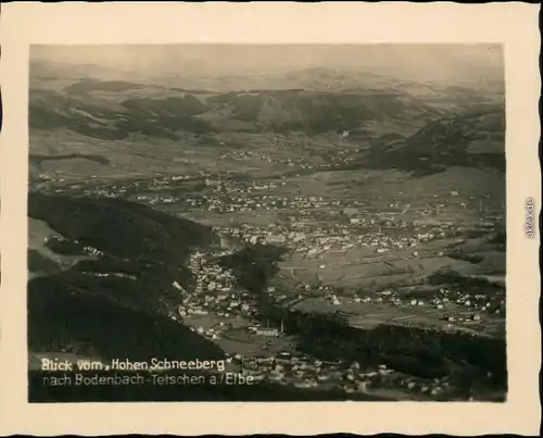 Tetschen-Bodenbach Decín  Schneeberg auf die Stadt 1934 Privatfoto