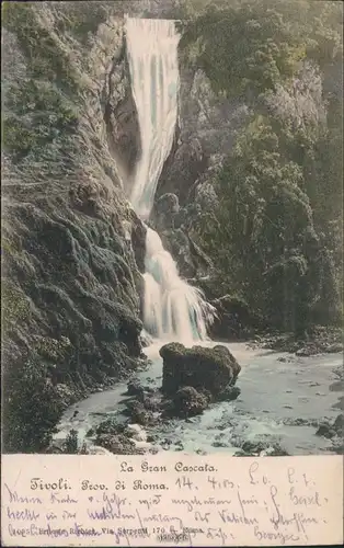 Ansichtskarte Rom Roma La gran Cascata - Wasserfall 1903