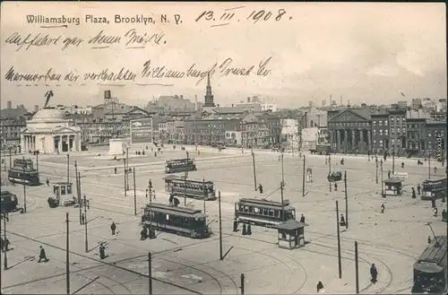 Ansichtskarte Brooklyn Williamsburg Plaza 1908