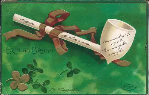  Glückwunsch / Grusskarten: Allgemein - Erin go Bragh 1908 Prägekarte