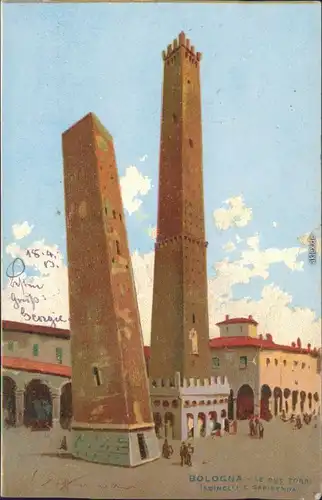 Ansichtskarte Bologna Die Türme von Bologna 1913