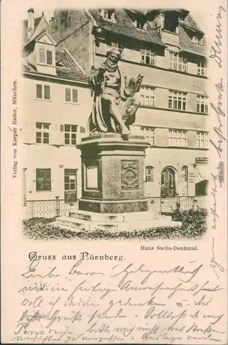 Ansichtskarte Nürnberg Hans Sachs-Denkmal 1900
