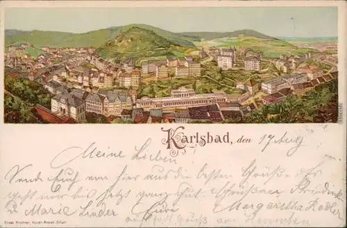 Ansichtskarte Karlsbad Karlovy Vary Blick auf die Stadt 1899