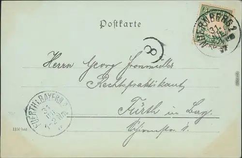 Ansichtskarte Nürnberg Gaststätte "Bratwurstglöcklein" 1897