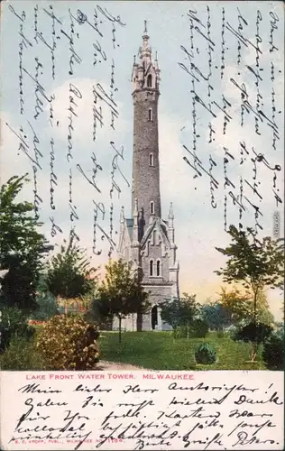 Ansichtskarte Vintage Postcard  Milwaukee Lake Front Water Tower 1906