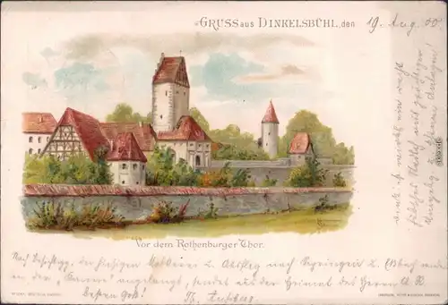 Ansichtskarte Dinkelsbühl vor dem Rothenburger Tor 1900