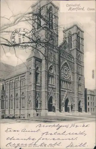 Ansichtskarte New York City Cathedral Hartford 1905