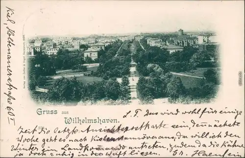Ansichtskarte Wilhelmshaven Blick auf die Stadt 1898