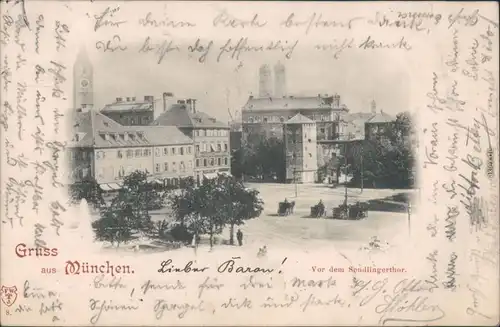 Ansichtskarte München Sendlingerthorplatz g1907