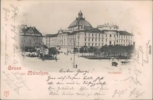 Ansichtskarte München Justizpalast 1897