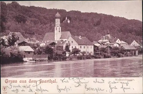 Ansichtskarte Wolfratshausen Panorama 1900