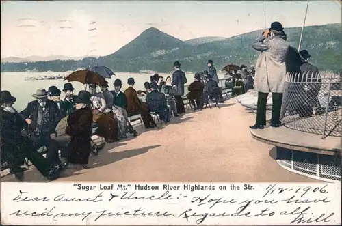 Ansichtskarte New York City Sugar Loaf Mt. Hidson River Highlands 1906 