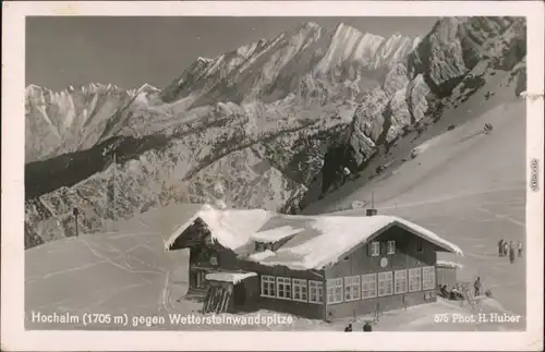 Garmisch-Partenkirchen Hochalm, Kreuzeckbahn gegen Wettersteinwandspitze 1542