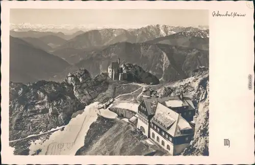 Ansichtskarte Bayrischzell Blick auf das Wendelstein Hotel und Kapelle 1932 