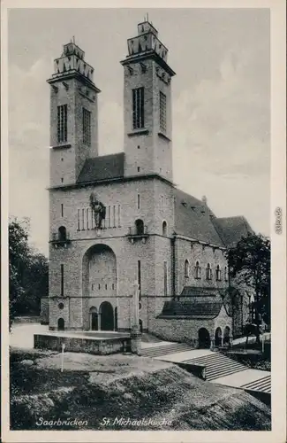 Ansichtskarte Saarbrücken St. Michaelskirche 1955