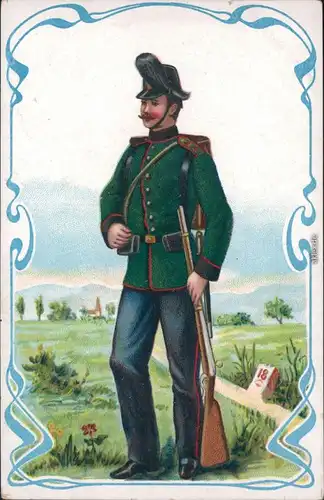 Ansichtskarte  Soldatenportrait ca. um 1813 1906