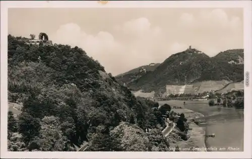 Ansichtskarte Rolandseck-Remagen Gaststätte Ruine Rolandsbogen 1930 