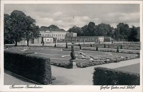 Ansichtskarte Herrenhausen-Hannover Großer Garten mit Schloß 1938