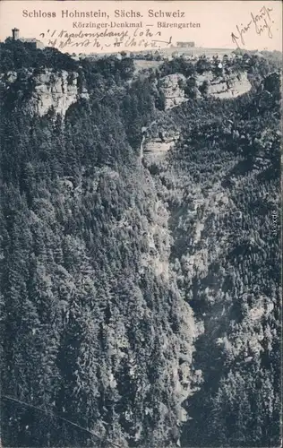 Hohnstein (Sächs. Schweiz) Burg Hohnstein, Körzinger-Denkmal, Bärengarten 1919