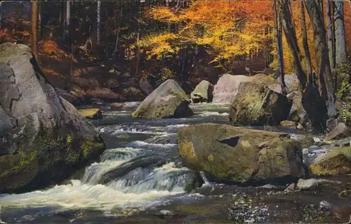 Ansichtskarte  Künstlerkarte: Landschaft - Fluss im Wald 1917