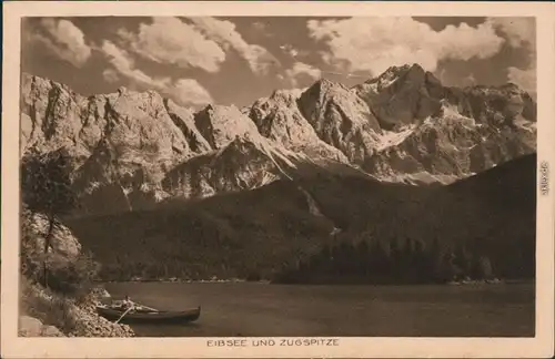 Ansichtskarte Grainau Eibsee und Zugspitze 1928