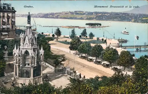 Ansichtskarte Genf Genève Monument Brunswick 1909