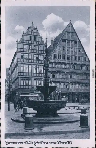 Ansichtskarte Hannover Brunnen und alte Häuser am Markt 1934