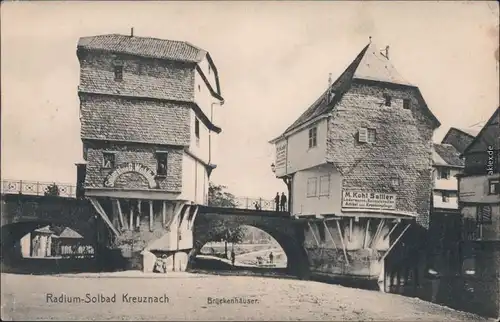 Ansichtskarte Bad Kreuznach Brückenhäuser 1917