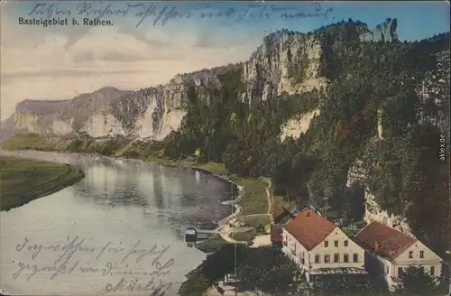 Ansichtskarte Rathen Basteigebiet 1915
