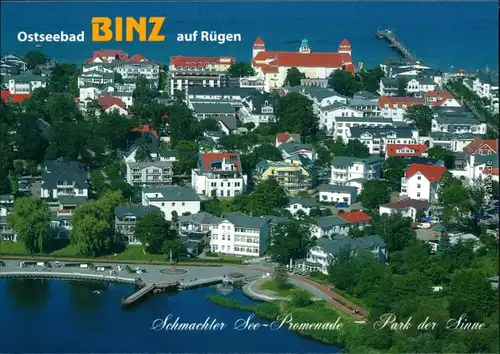 Binz (Rügen) Luftbild: Schmachter See, Promenade, Park der Sinne 1995