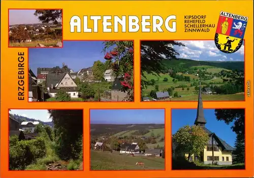 Altenberg (Erzgebirge) Panorama, Kirche - Kipsdorf, Rehefeld, Schellerhau  1996